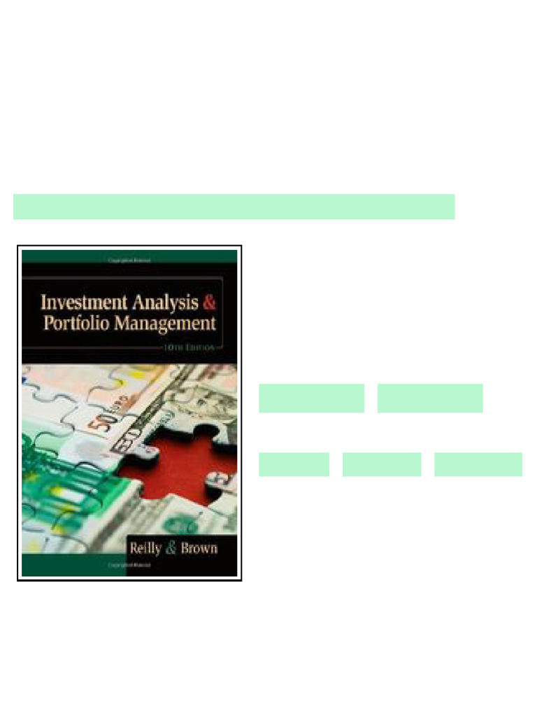 Investment Analysis and Portfolio Management Reilly 10th Edition ...