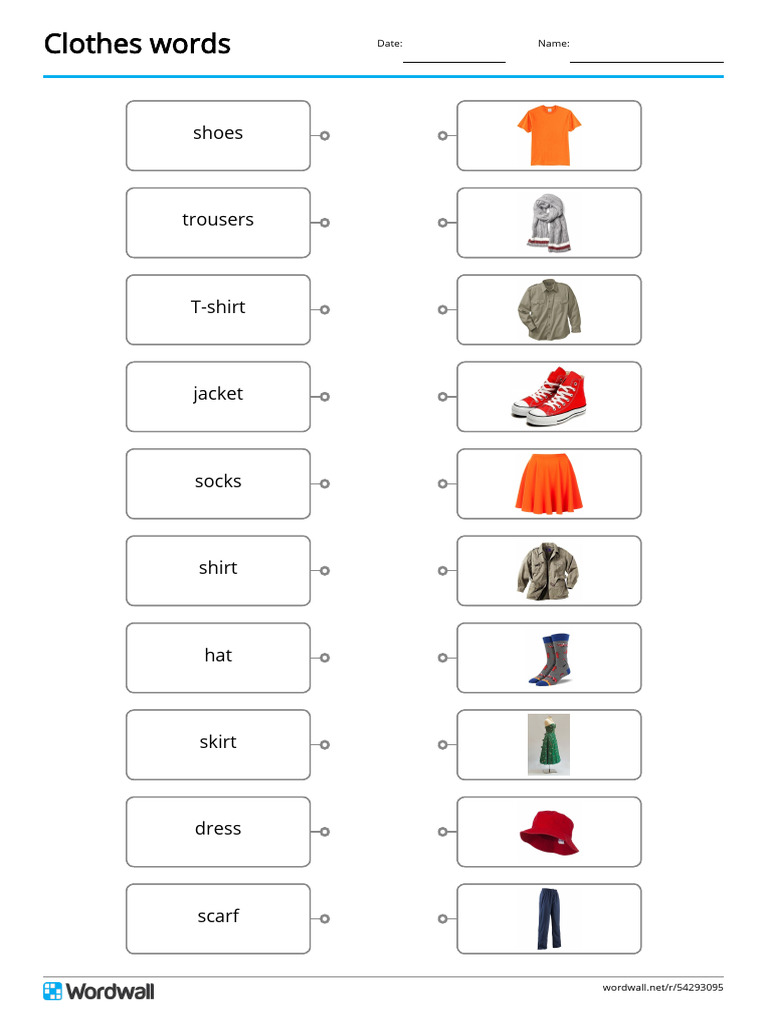 Essential Clothing Vocabulary List | PDF