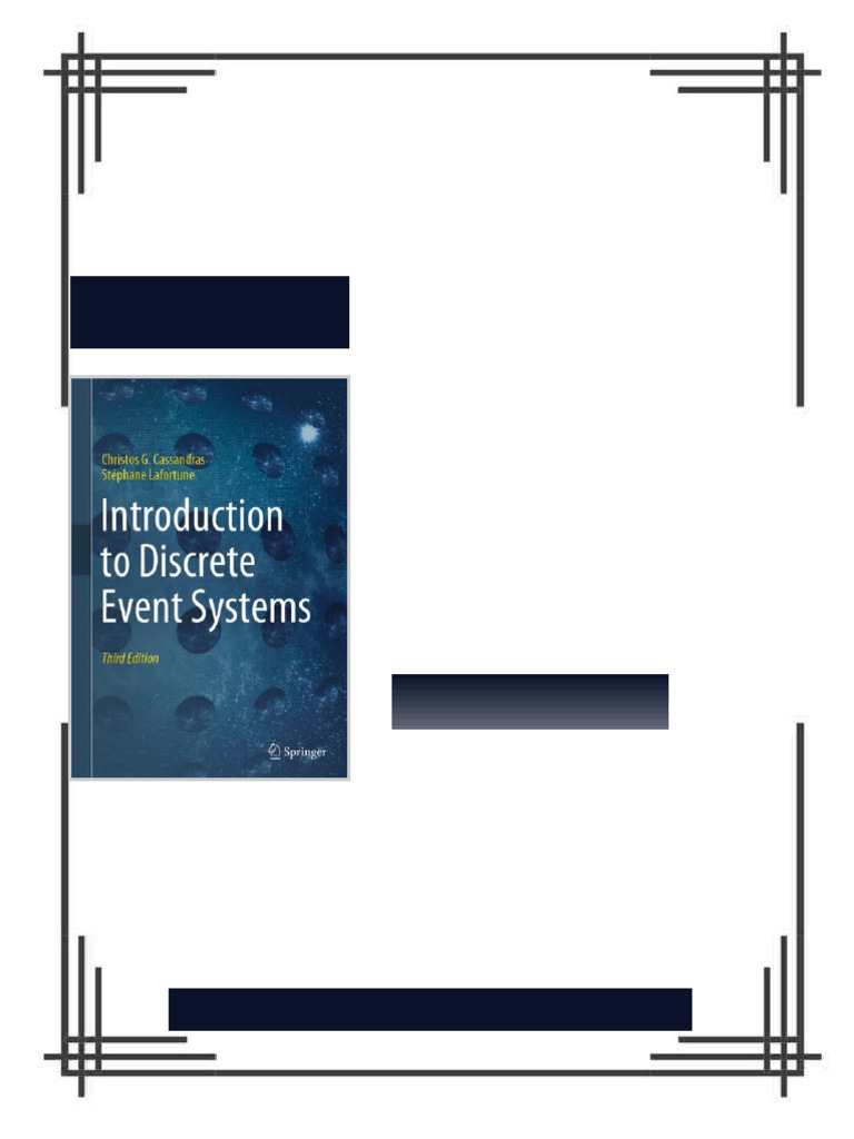 Introduction to Discrete Event Systems 3rd Edition Christos G Cassandras Stéphane Lafortune ...