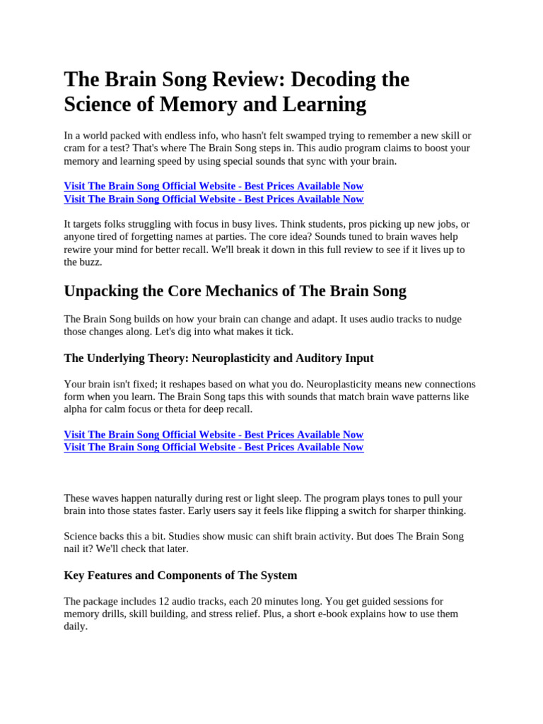 The Brain Song Review | PDF | Memory | Recall (Memory)