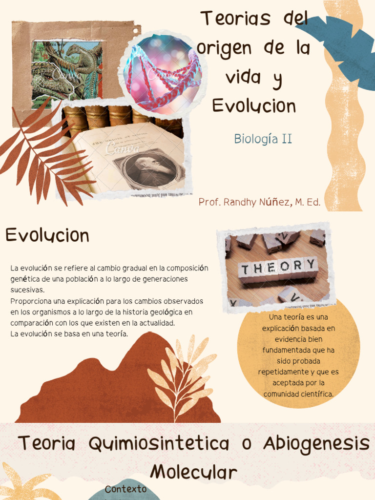 Unidad IV- Clase 8- Teorias del origen de la vida y evolución | PDF ...