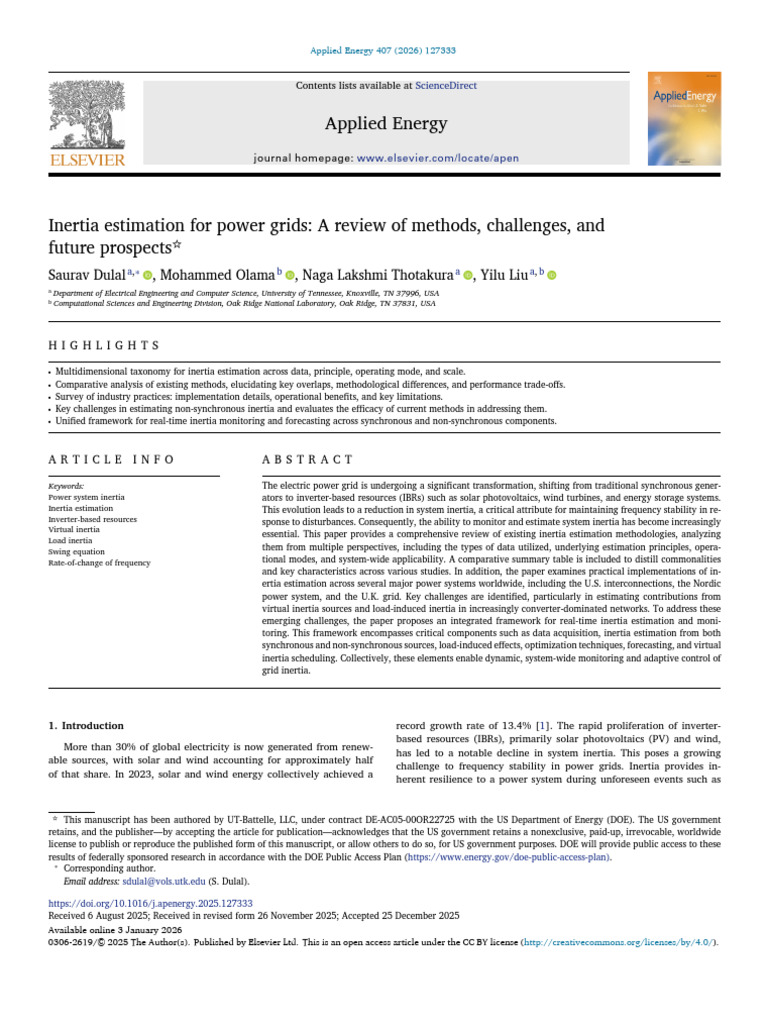 Inertia Estimation Methods for Power Grids | PDF | Electrical Grid ...