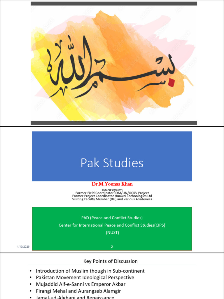 Pak Studies Lecture-7 | PDF | Two Nation Theory | Partition Of India