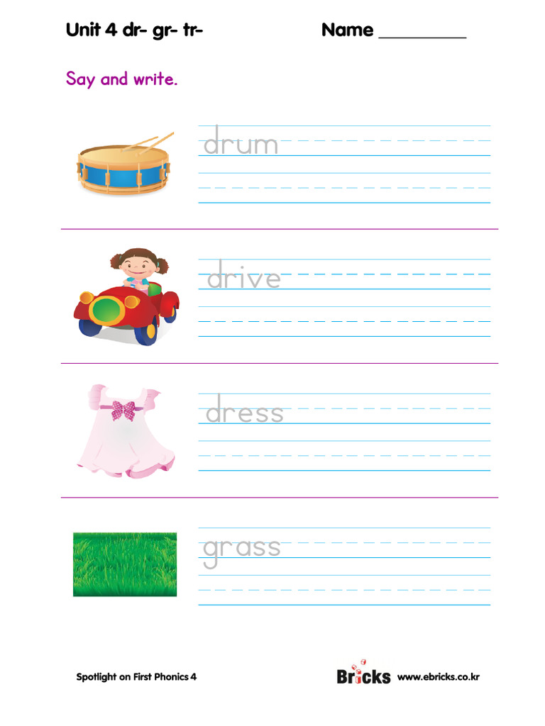 Spotlight On First Phonics - L4 - Phonics Writing - Unit 04 | PDF