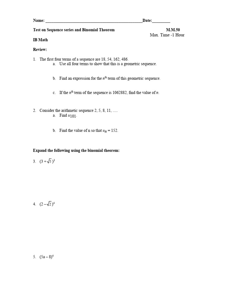 BT and Sequence Series Test | PDF