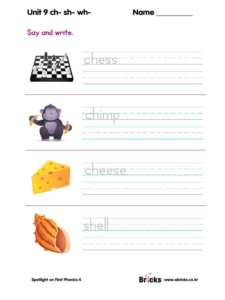Spotlight on First Phonics_L4_Phonics Writing_Unit 09 | PDF