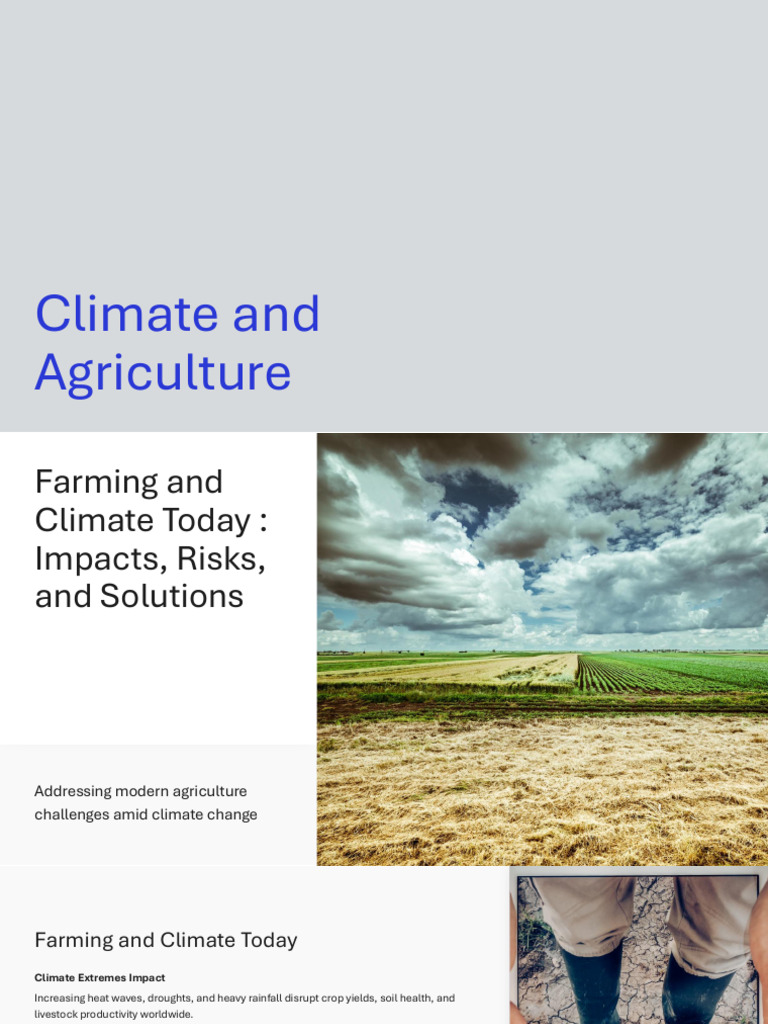 Climate Impact on Agriculture Strategies | PDF | Agriculture | Soil