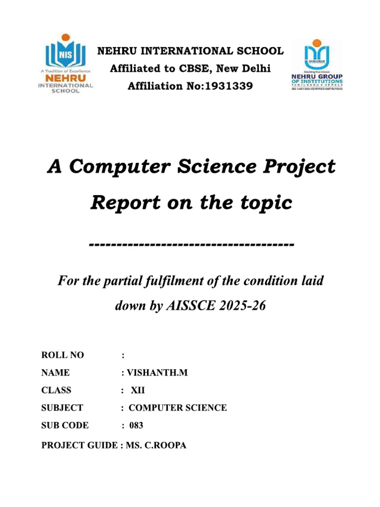 Project Completion Certificate 2026-27 | PDF