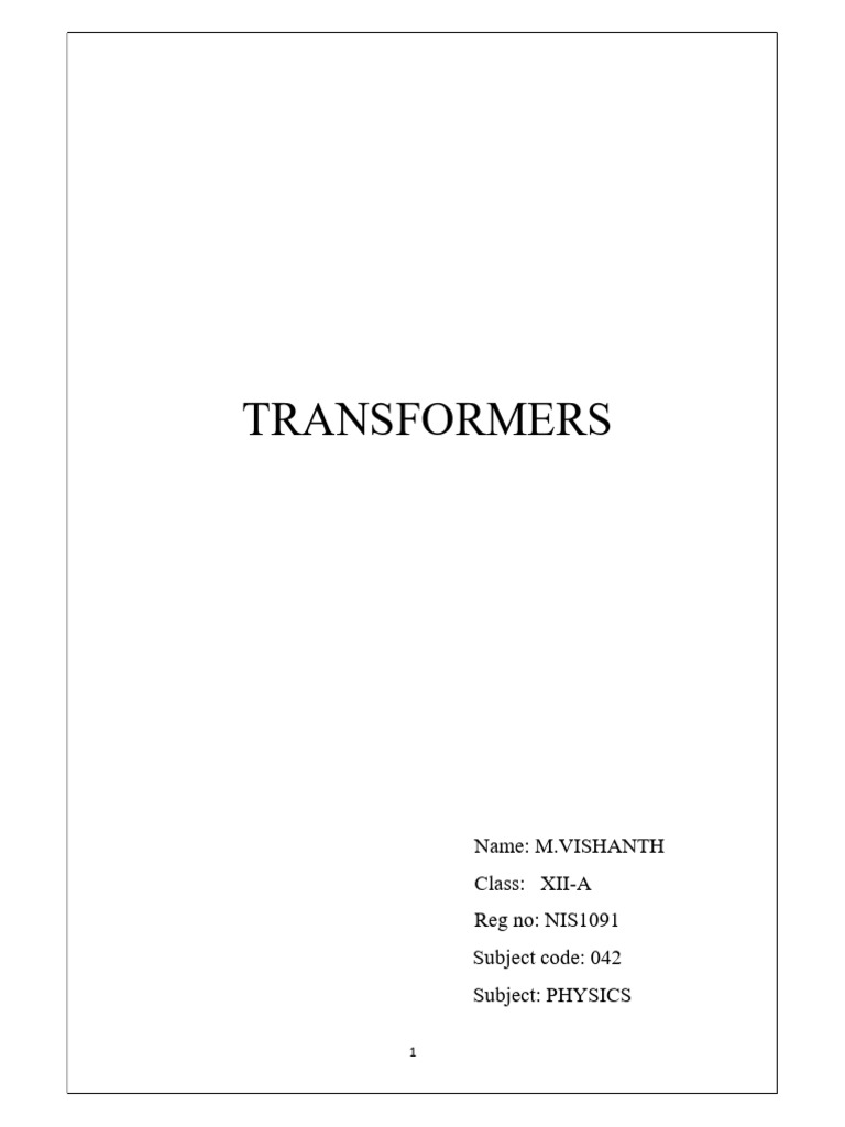Transformers | PDF