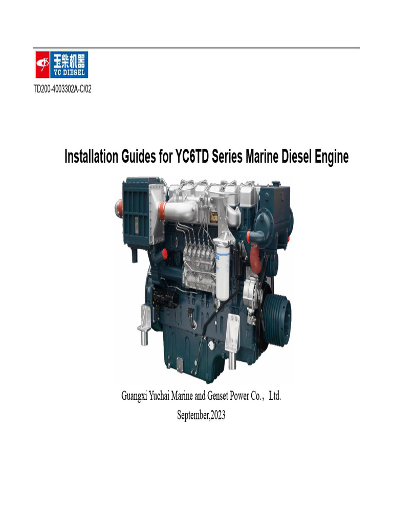 YC6TD Marine Diesel Engine Installation Guide | PDF | Pump | Engines