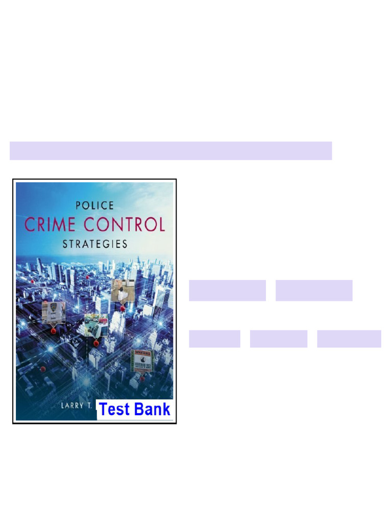 Police Crime Control Strategies 1st Edition Larry Hoover Test Bank ...