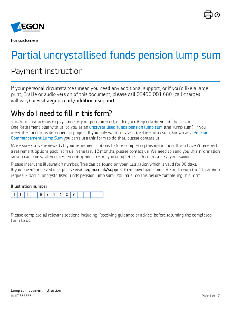 Pension Lump Sum Payment Instructions | PDF | Taxes | Tax Exemption