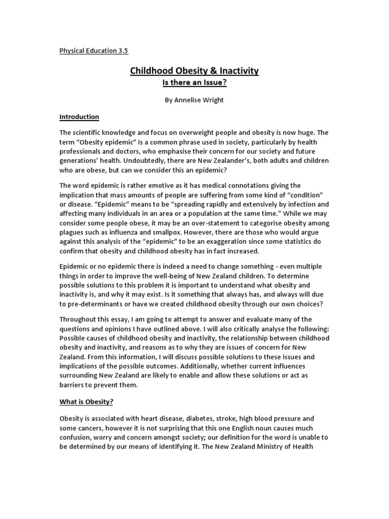 essay of effect of obesity