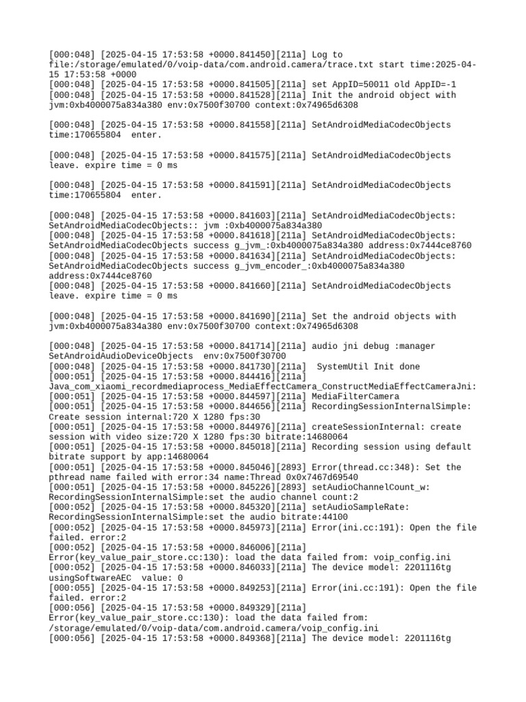Android VoIP Audio Recording Log | PDF | Filter (Signal Processing ...
