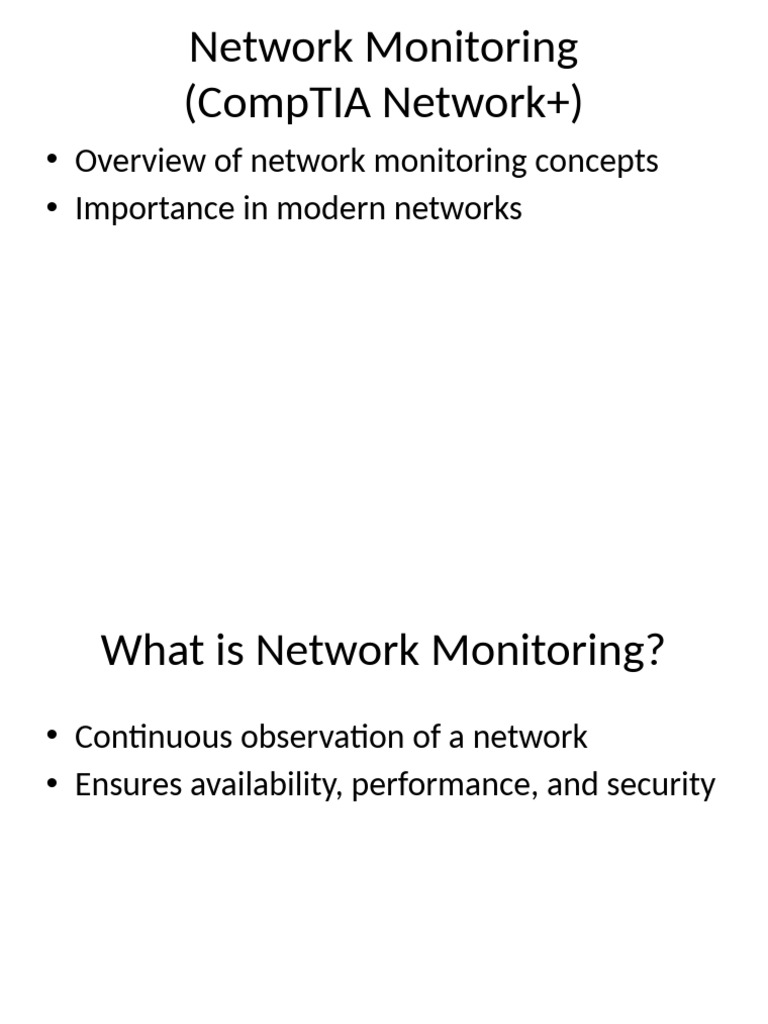 Network Monitoring CompTIA N+-1 | PDF