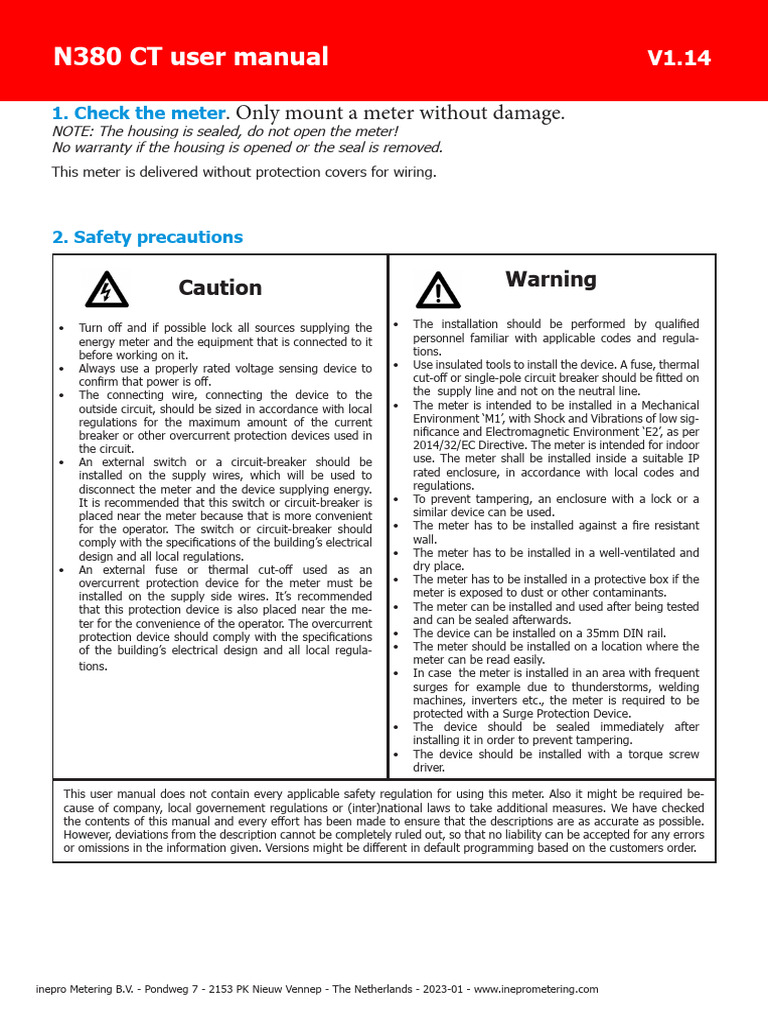 N380 CT User Manual and Safety Guide | PDF | Switch | Fuse (Electrical)