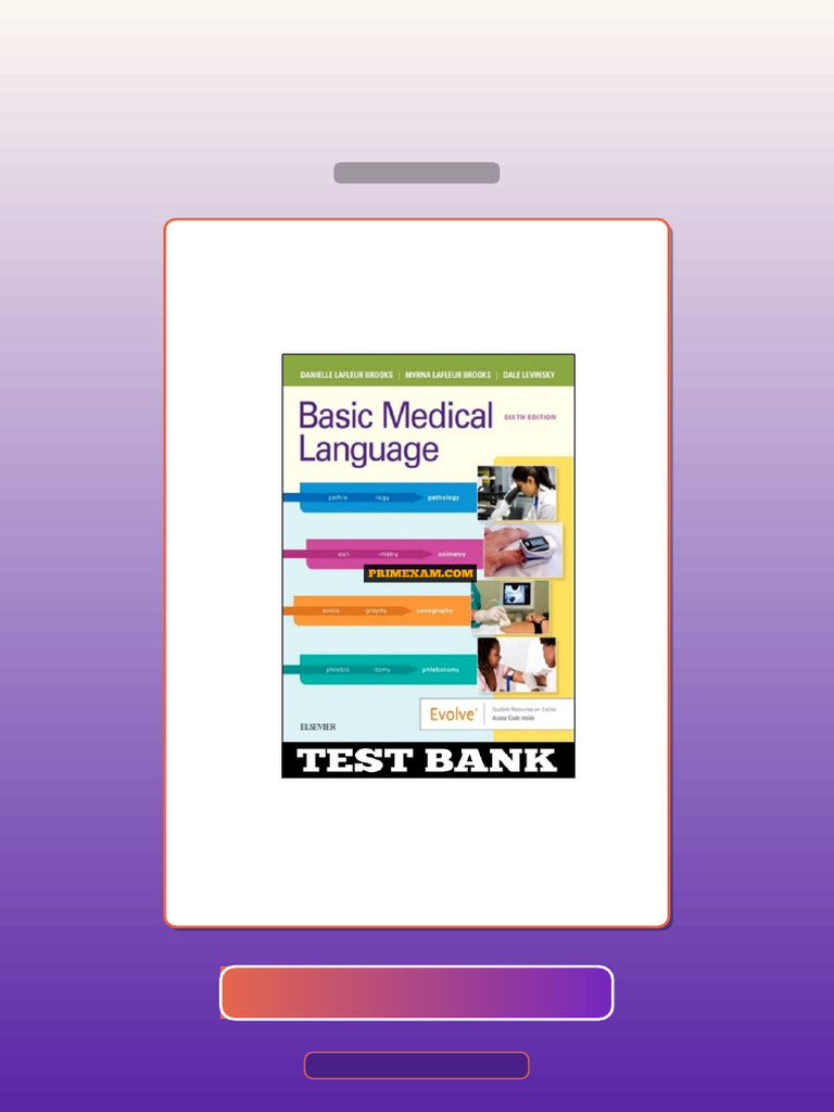 Test Bank for Basic Medical Language 6th Edition Brooks | PDF ...