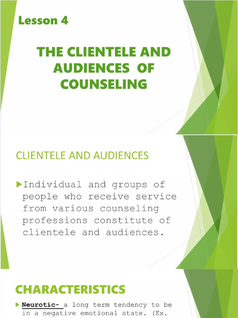 The Clientele of Counseling | PDF