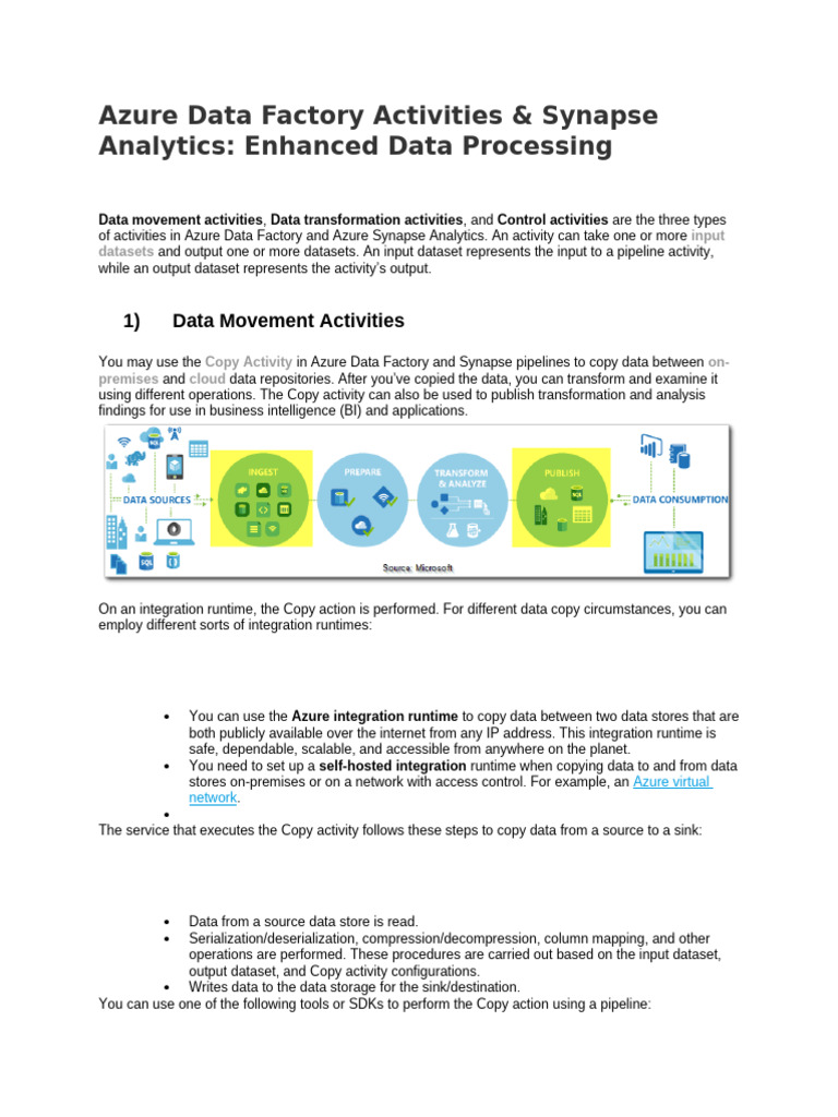 Azure Data Factory Activities Overview | PDF | Control Flow | Microsoft ...