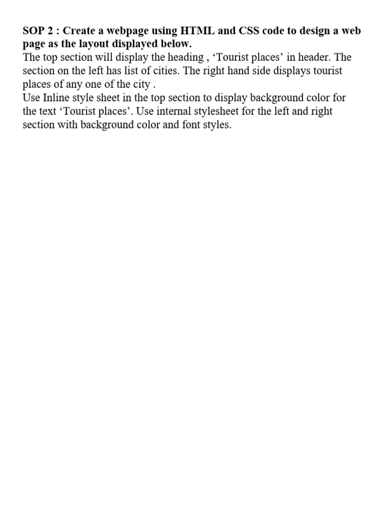 HTML CSS Webpage for Tourist Places | PDF