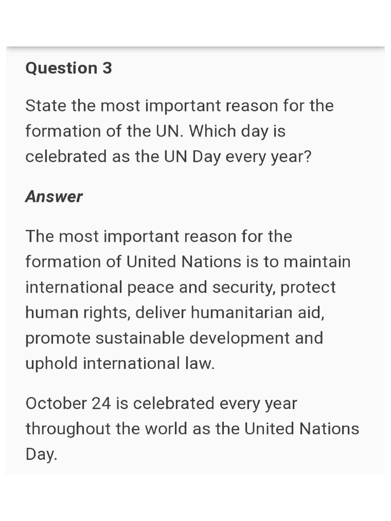 United Nations _( Short Answers ) | PDF