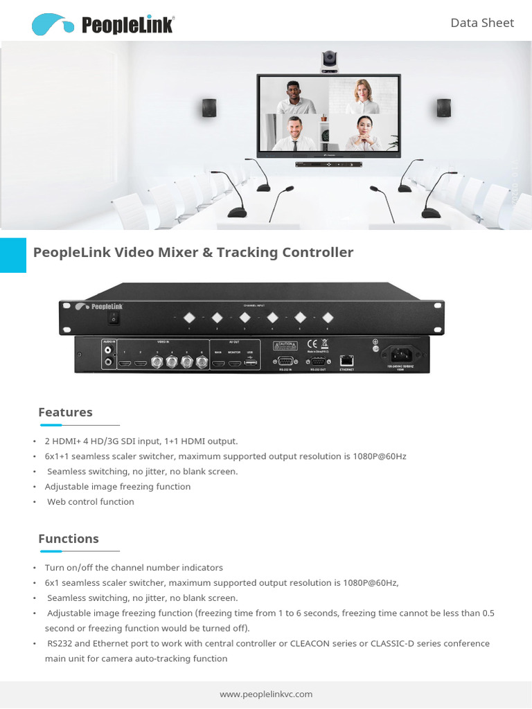 PeopleLink Video Mixer Specs & Features | PDF | Hdmi | Video
