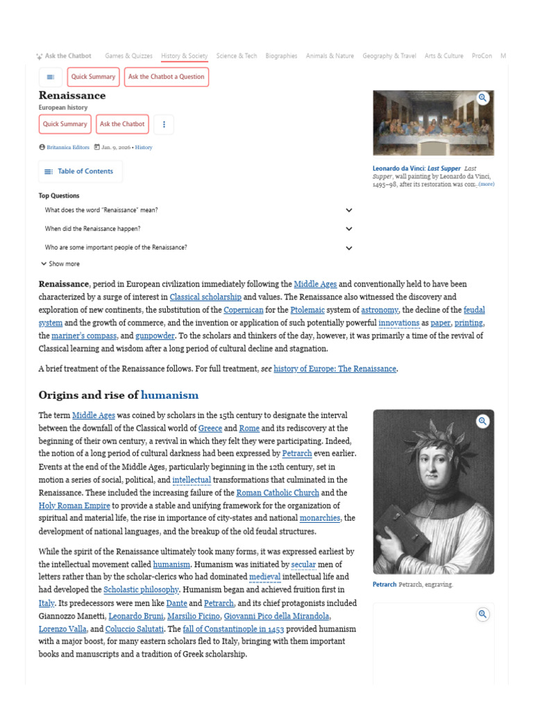 Renaissance Period | PDF | Humanism | Renaissance