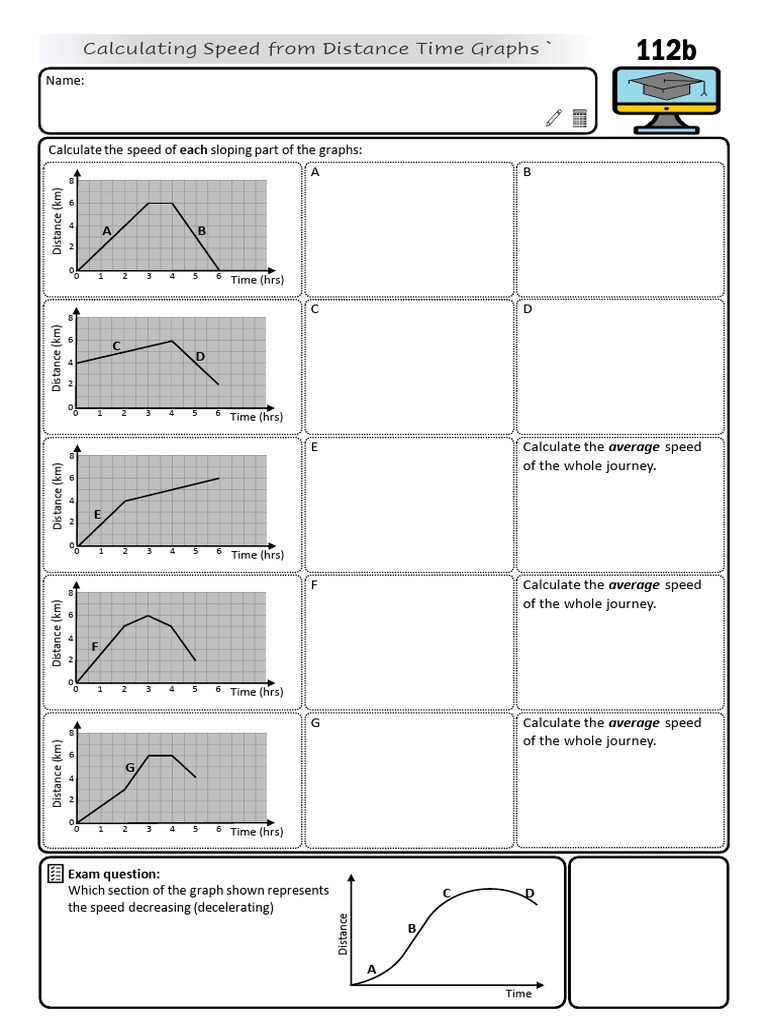 Calculating+Speed+From+Distance+Time+Graphs+ (112b) Q | PDF | Speed