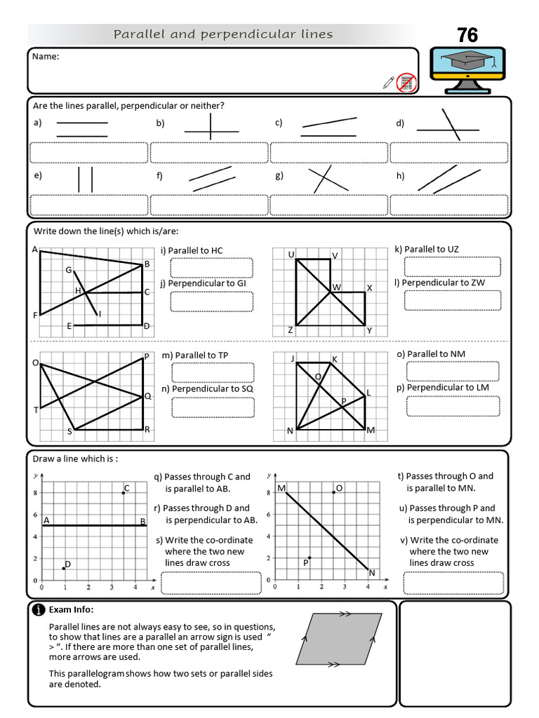 Photo inspiration: Visual Reference: Parallel And Perpendicular Lines 76 Q Pdf