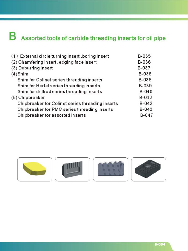 Ctri b034-b047 Assorted Inserts | PDF