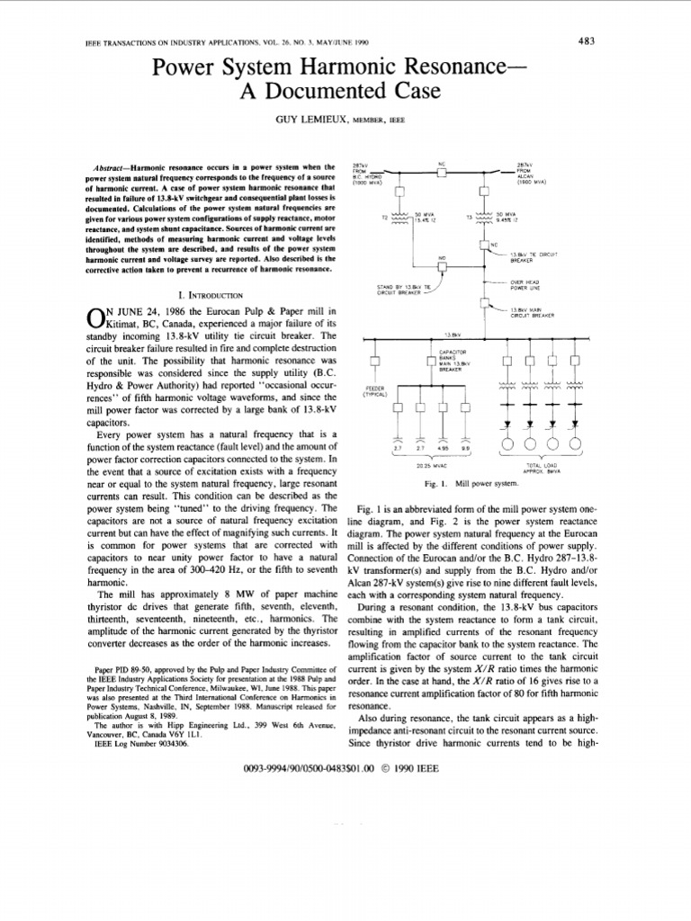 Power System Harmonic Resonance Case Study | PDF | Capacitor | Resonance