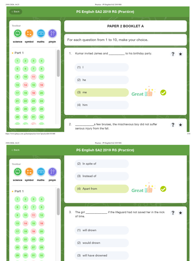 Practice - P5 English SA2 2019 RS | PDF