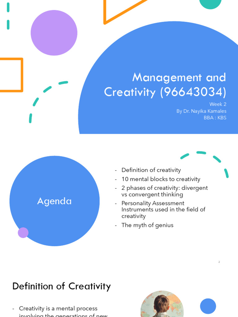 Week 2_ Management and Creativity (96643034) | PDF | Creativity | Thought