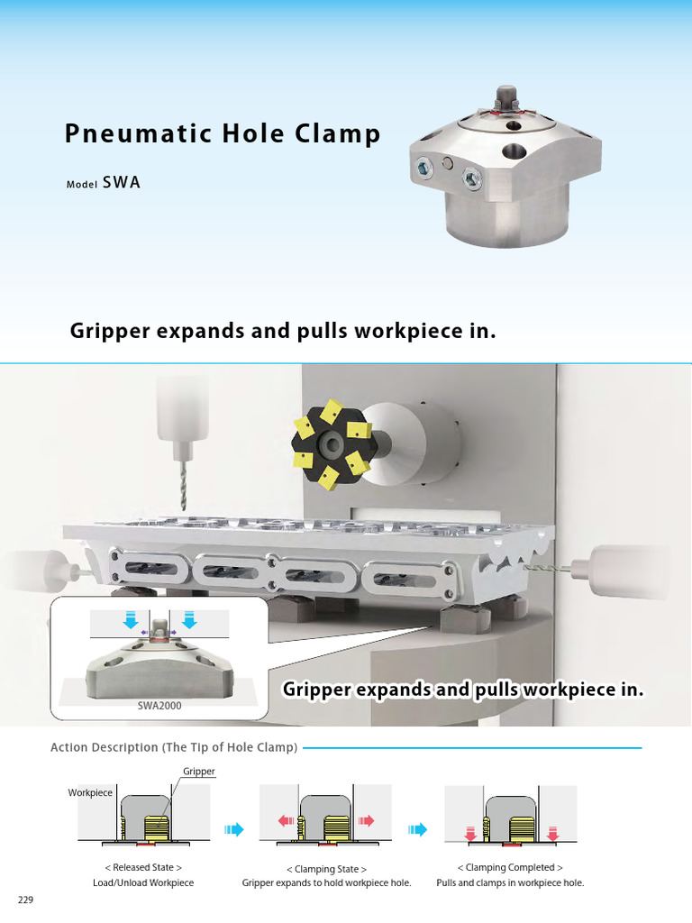 Pneumatic Hole Clamp SWA Model Overview | PDF