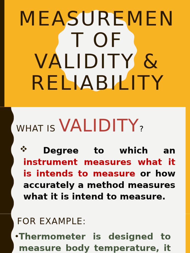 Validity and Reliability in Measurement | PDF | Validity (Statistics ...