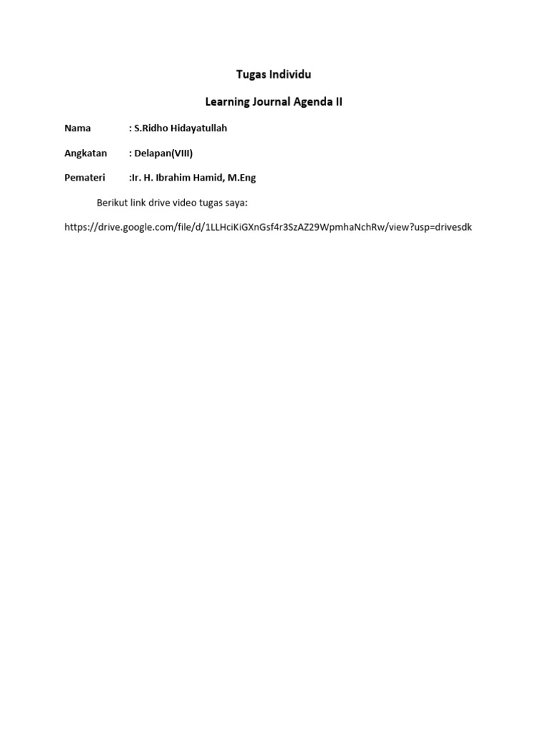 Tugas Individu Learning Journal Agenda II | PDF