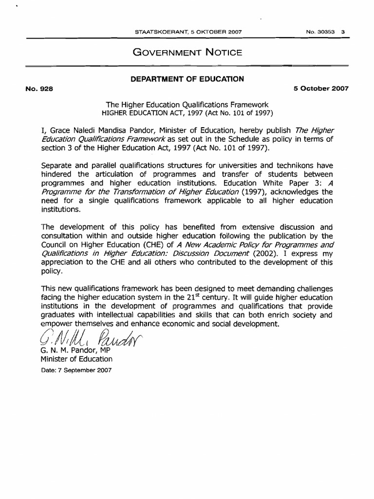 Higher Education Qualifications Framework | PDF | Academic Degree ...