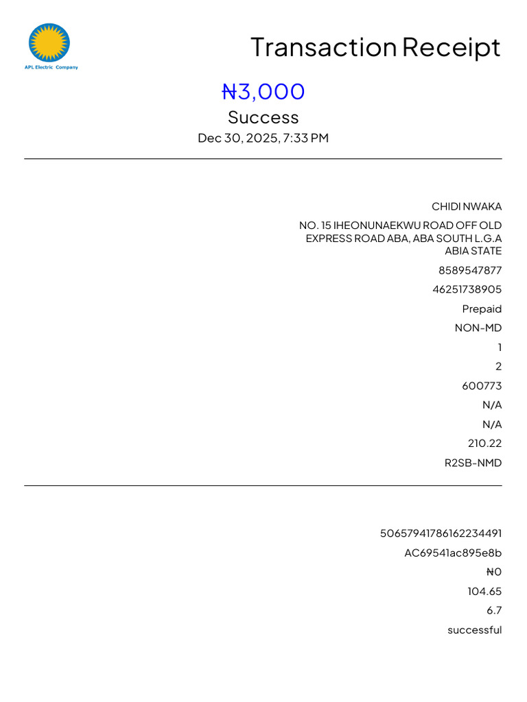 Transaction Receipt | PDF