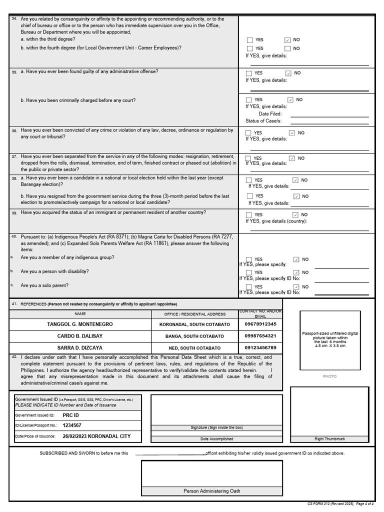 Personal Data Sheet Submission Form | PDF | Justice | Crime & Violence