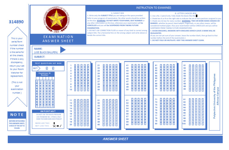 Answer Sheet | PDF
