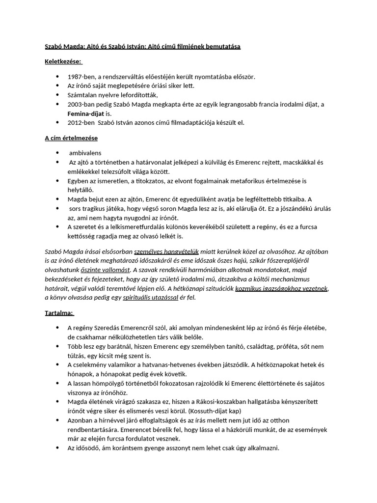 Szabó Magda | PDF