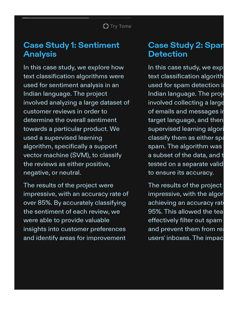 Sentiment & Spam Analysis Case Studies | PDF