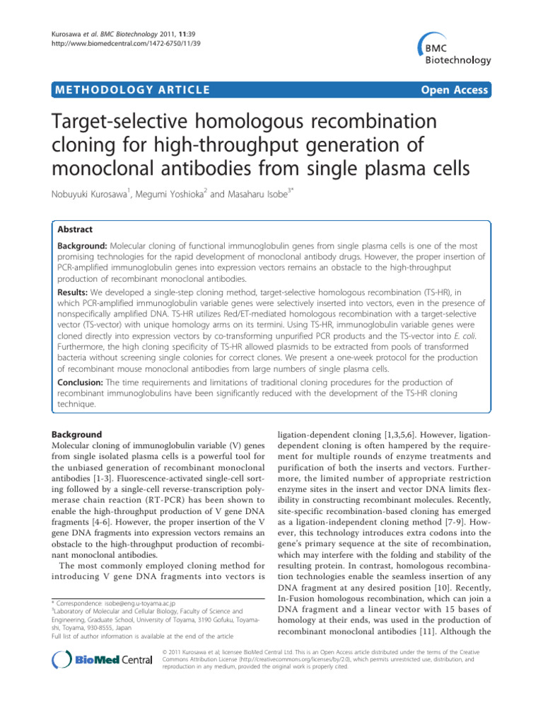 1472-6750-11-39 | PDF | Molecular Cloning | Recombinant Dna