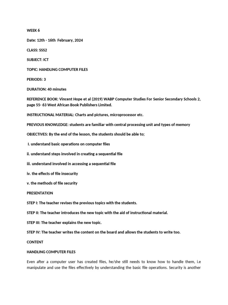 SS2 2nd Term Week 6i | PDF