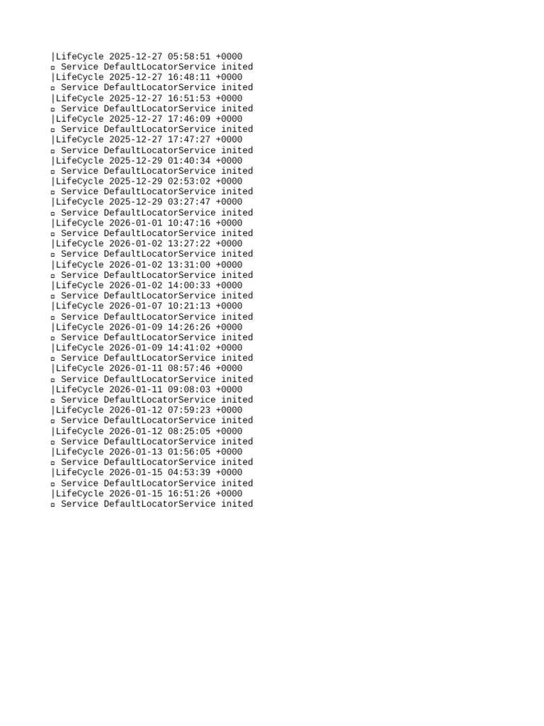 DefaultLocatorService Initialization Logs | PDF