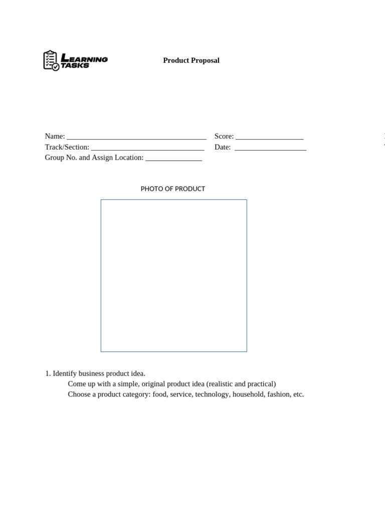 Product Proposal Template | PDF