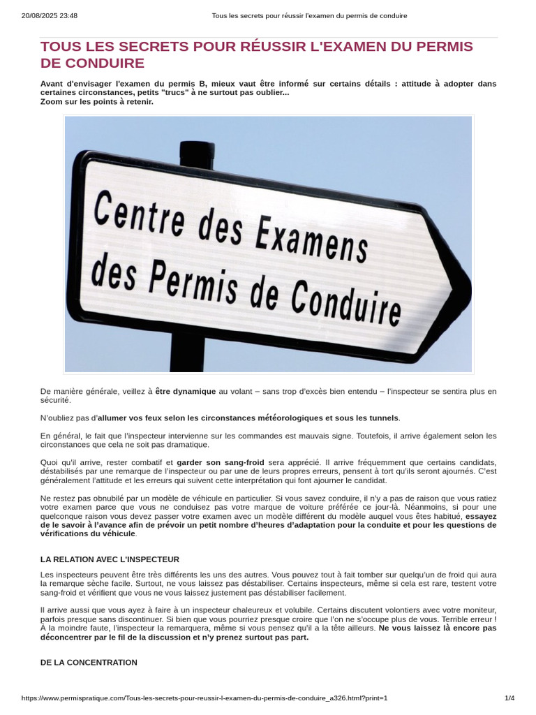 Réussir l'examen du permis de conduire | PDF | Transport ...