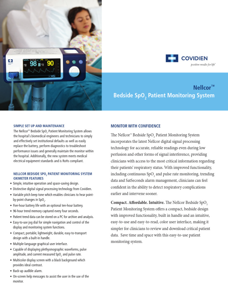 Catalogue SPO2 Bedside En | PDF | Monitoring (Medicine)