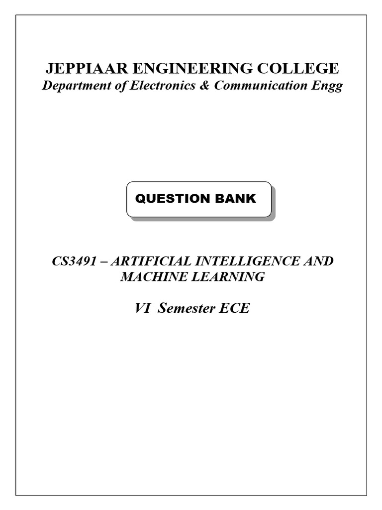 AI and Machine Learning Question Bank | PDF | Bayesian Network | Linear ...