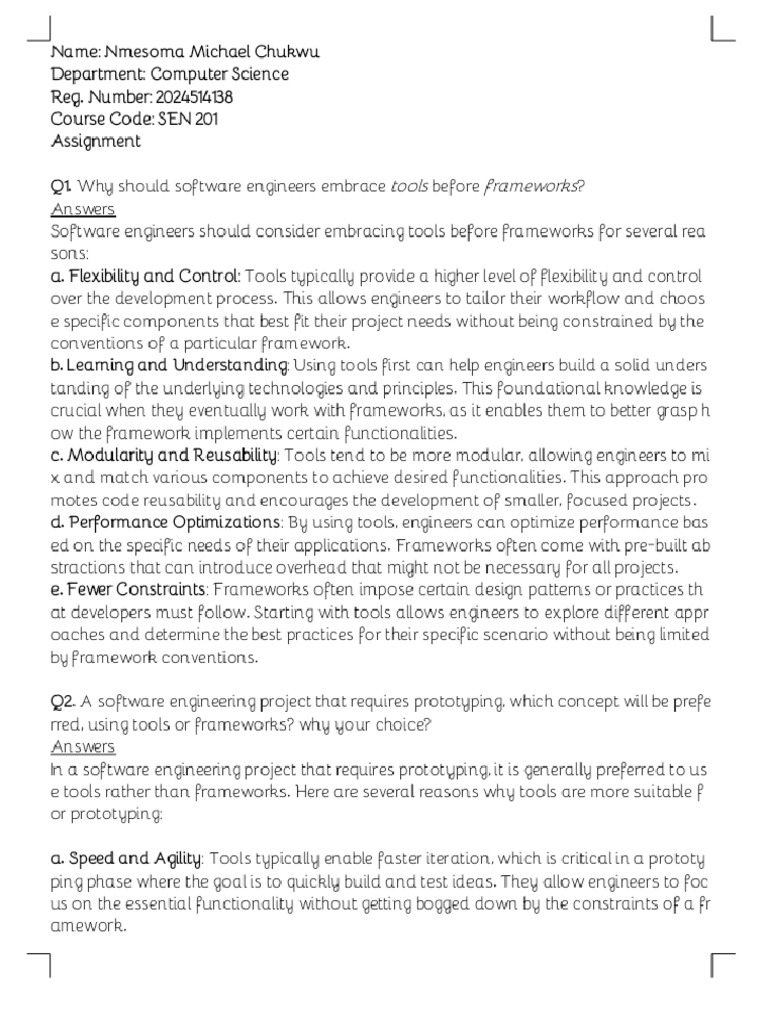 SEN 201 Assignment by NMC | PDF